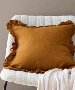 Ellos Home Putetrekk Candice Frill i vasket lin