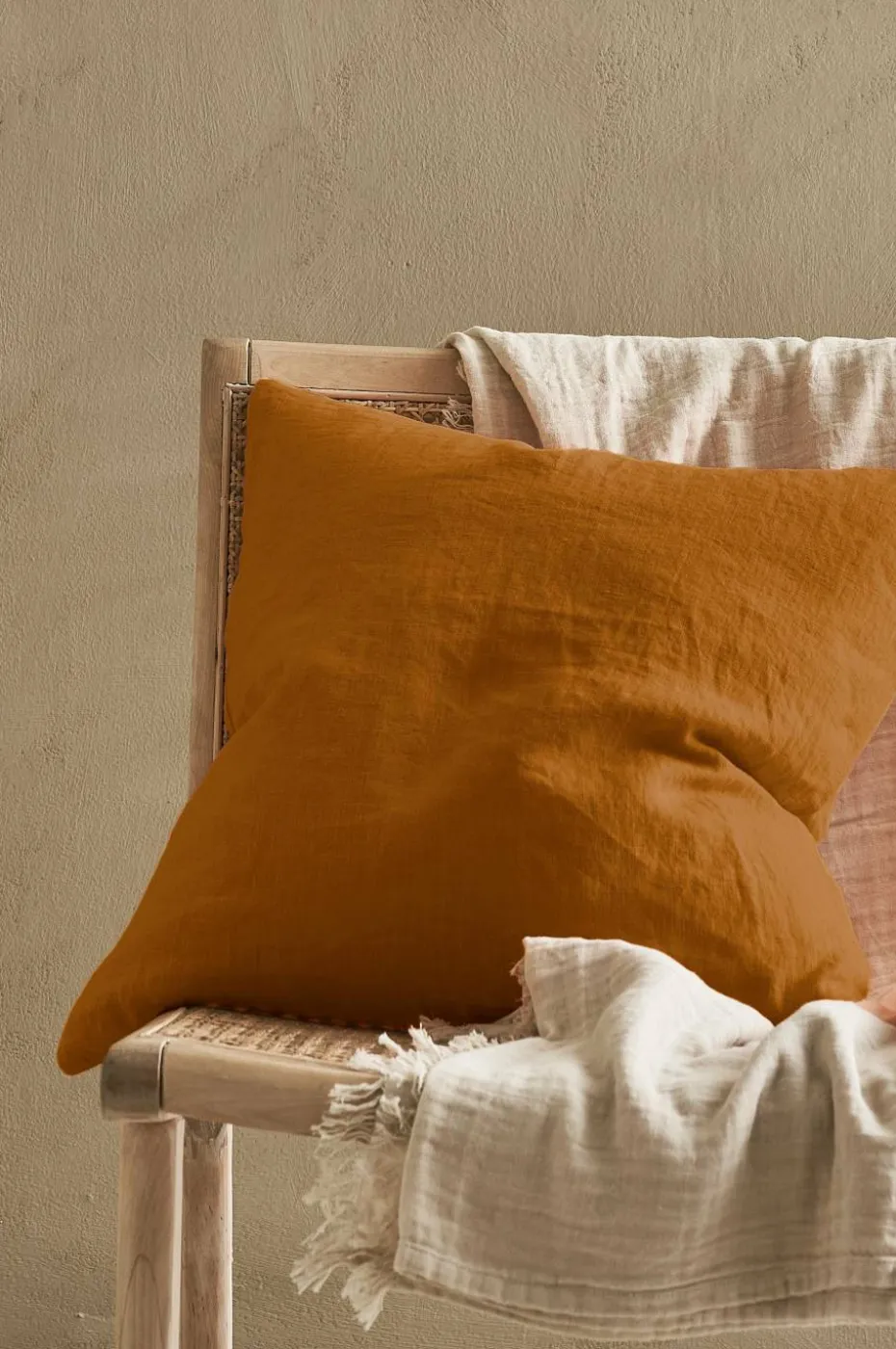 Ellos Home Putetrekk Candice Zip i vasket lin 50x50 cm