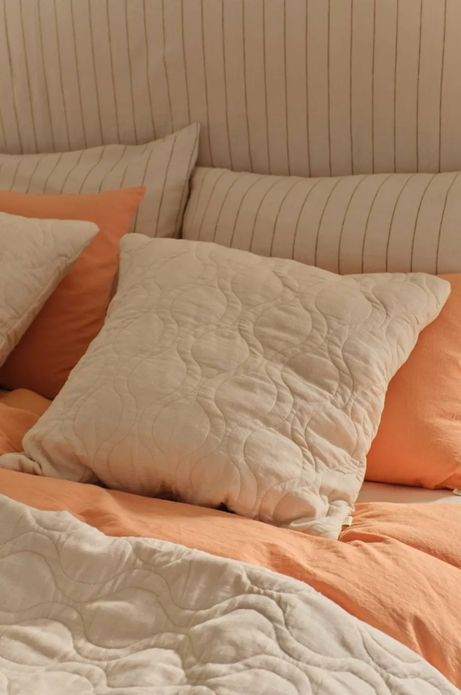 Ellos Home Putetrekk Elly Quilted i resirkulert halvlinne