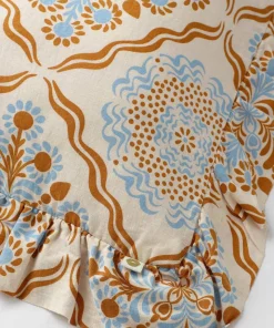 Ellos Home Putetrekk Elly Tile Frill i resirkulert halvlinne