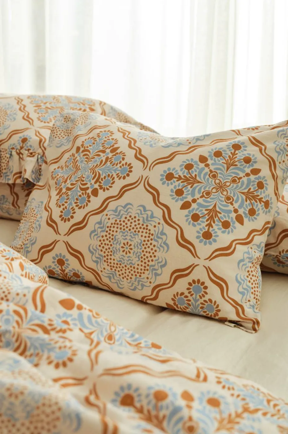Ellos Home Putetrekk Elly Tile i resirkulert halvlinne