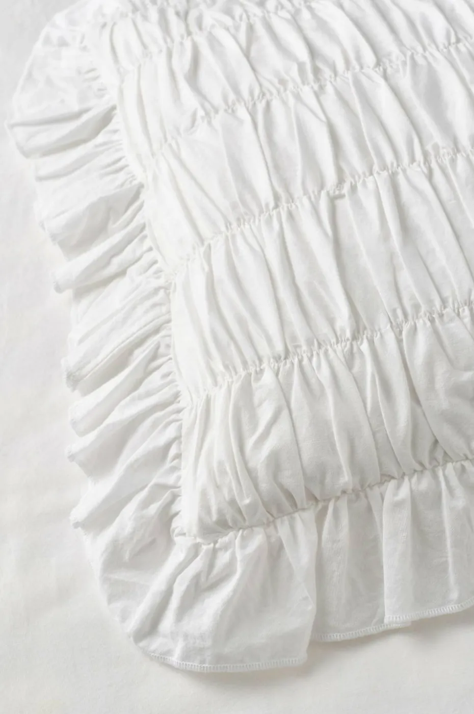Ellos Home Putetrekk Juliette Elastic Frill i vasket bomull