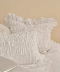 Ellos Home Putetrekk Juliette Elastic Frill i vasket bomull