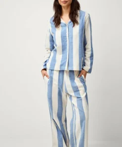 Ellos Home Pysjamasskjorte Valerie Block Stripe Long Sleeve