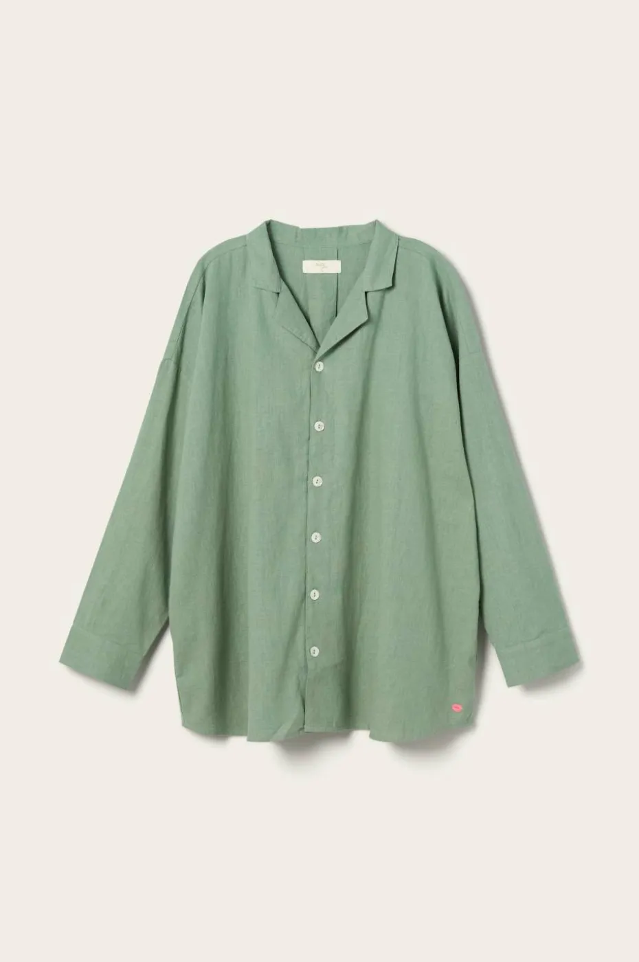 Ellos Home Pysjamasskjorte Long Sleeve Shirt Elly i resirkulert halvlinne