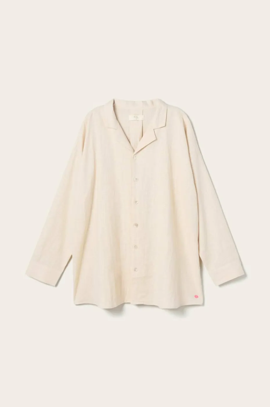 Ellos Home Pysjamasskjorte Long Sleeve Shirt Elly i resirkulert halvlinne