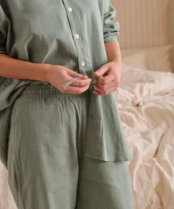 Ellos Home Pysjbukser Pyjama Pant Elly i resirkulert halvlinne