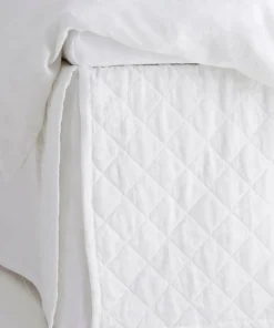 Ellos Home Sengekappe Candice Quilted i vasket lin, høyde 60 cm