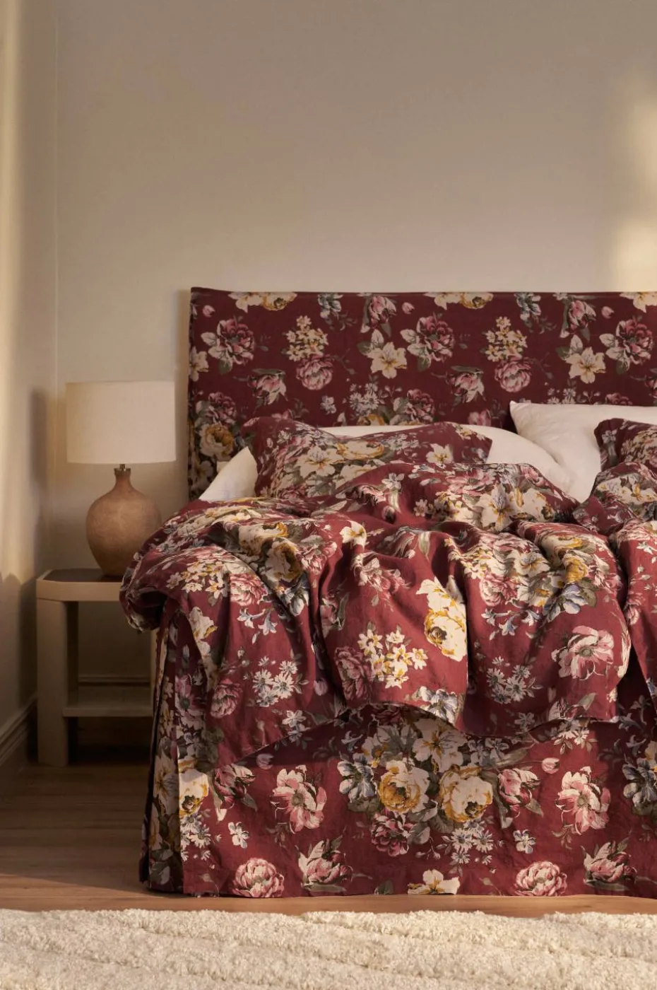 Ellos Home Sengekappe Candice Rose i vasket lin 52 cm