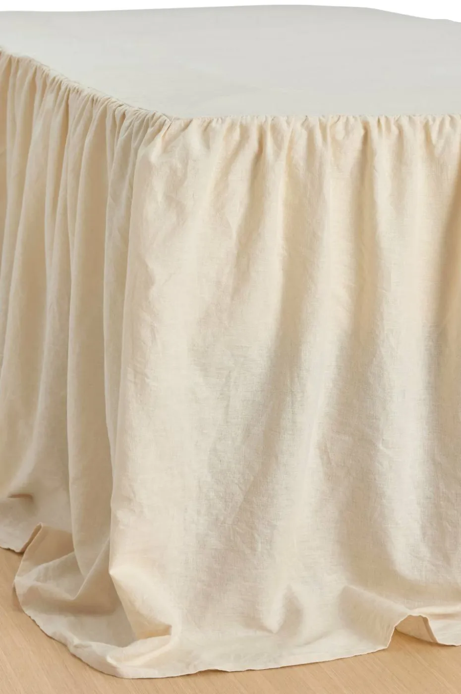 Ellos Home Sengekappe Elly Frilled i resirkulert halvlinne 75 cm