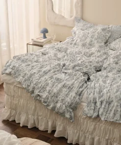 Ellos Home Sengesett Avery Elastic i bomullspercale 2 eller 3 stykker
