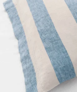Ellos Home Sengesett Candice Block Stripe i vasket lin, 2 deler
