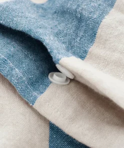 Ellos Home Sengesett Candice Block Stripe i vasket lin, 2 deler