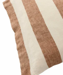 Ellos Home Sengesett Candice Block Stripe i vasket lin, 2 deler