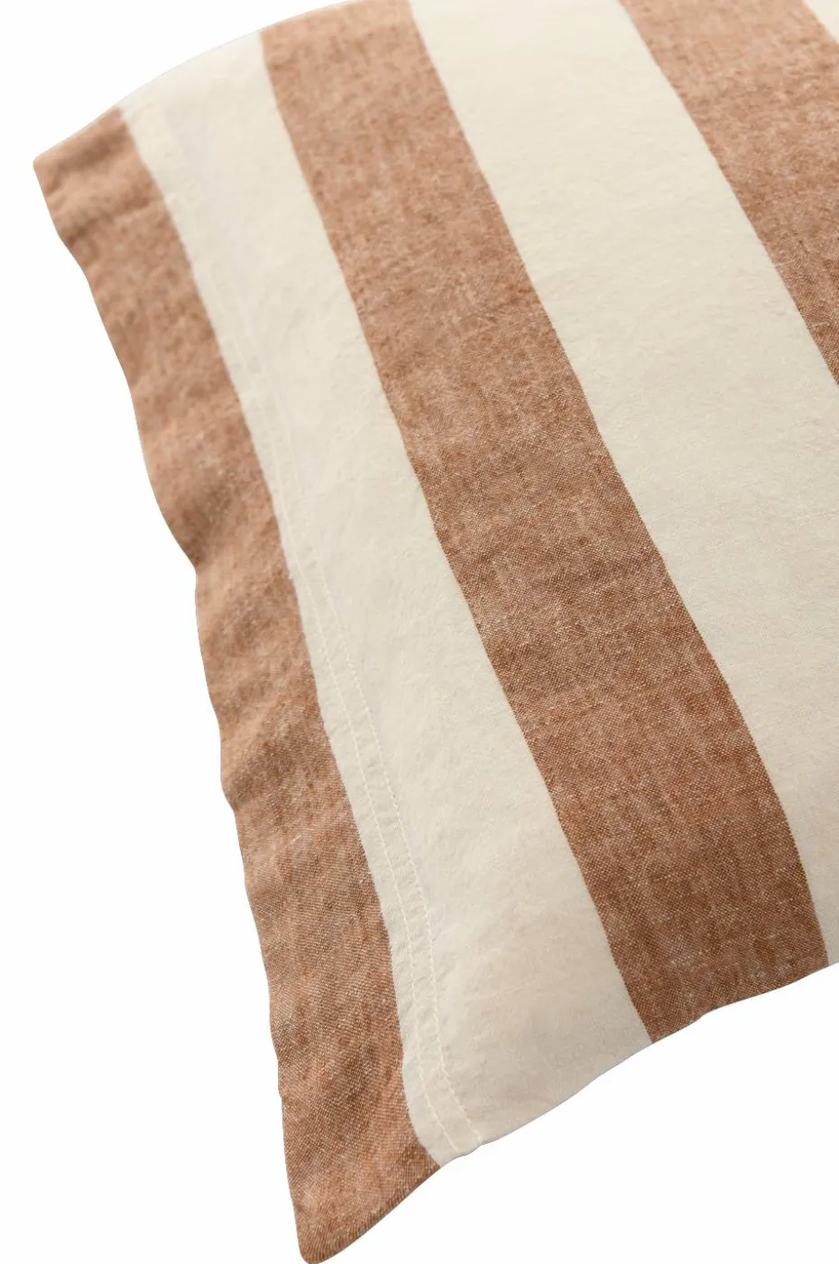 Ellos Home Sengesett Candice Block Stripe i vasket lin, 2 deler