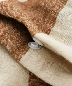 Ellos Home Sengesett Candice Block Stripe i vasket lin, 2 deler