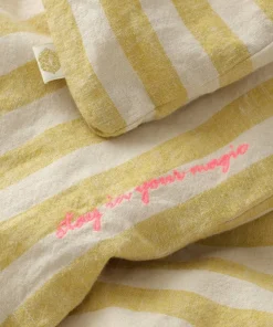 Ellos Home Sengesett Elly Classic Stripe i resirkulert halvlinne 2 eller 3 stykker