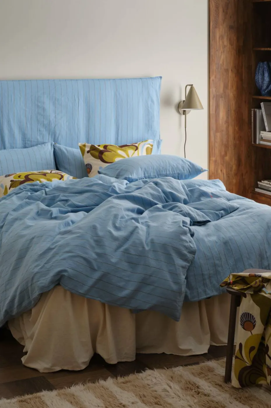 Ellos Home Sengesett Elly Thin Stripe i resirkulert halvlinne 2 eller 3 stykker