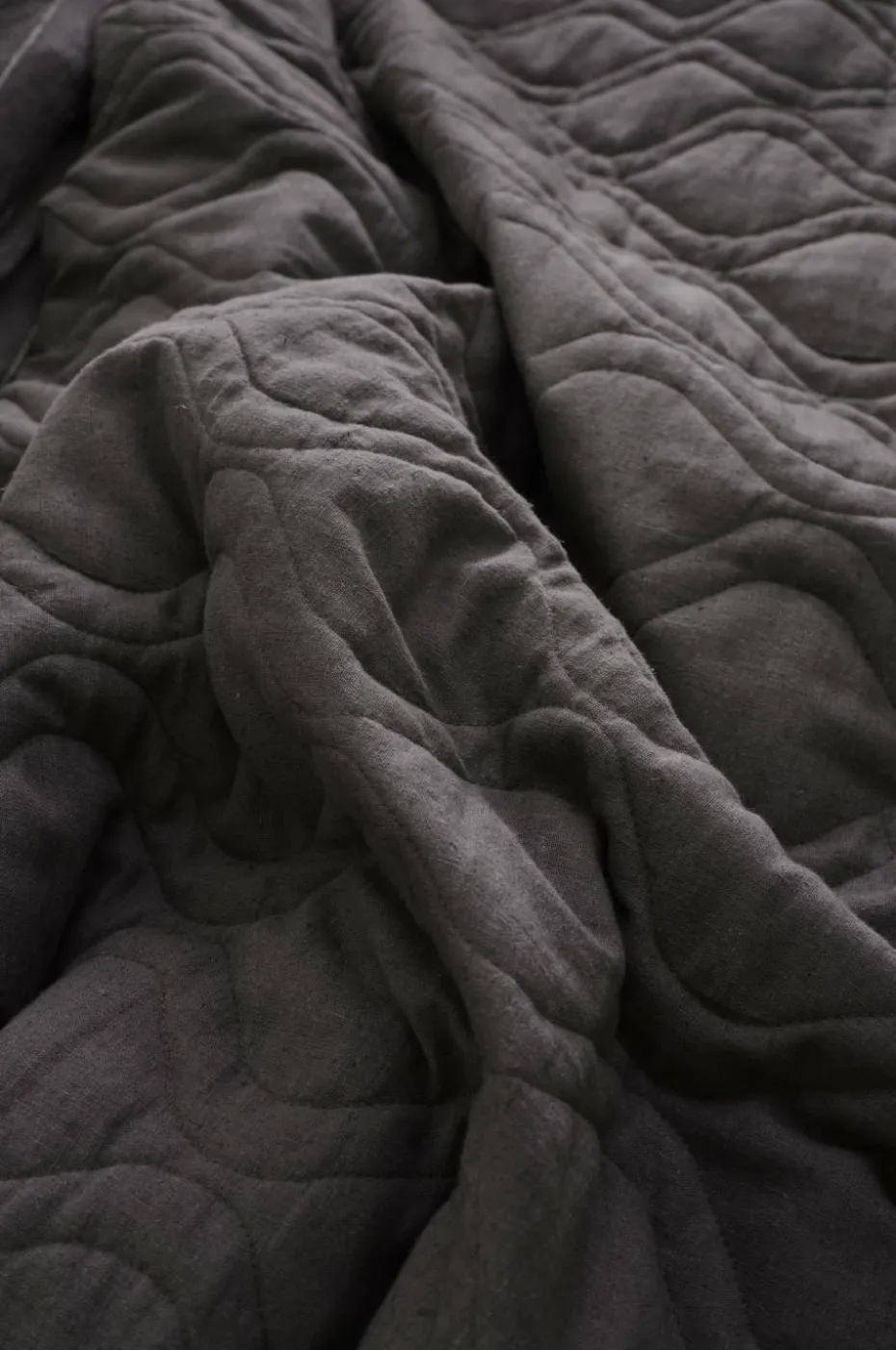 Ellos Home Sengeteppe Elly Quilted i resirkulert halvlinne