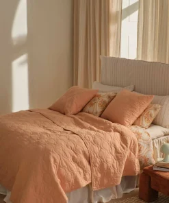 Ellos Home Sengeteppe Elly Quilted i resirkulert halvlinne
