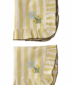 Ellos Home Servietter Elly Classic Stripe i resirkulert halvlinne 2-pakning
