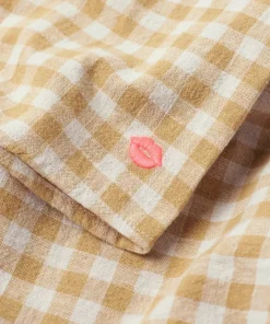 Ellos Home Skjorte Elly Check Camp Collar i resirkulert halvlinne