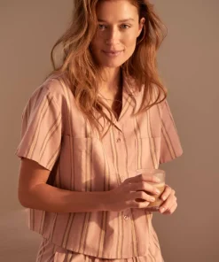 Ellos Home Skjorte Juliette Stripe Camp Collar