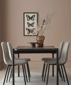 Ellos Home Spisegruppe Gilda med bord 120x80 cm + 4 stoler