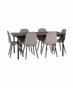 Ellos Home Spisegruppe Gilda med bord 180x90 cm + 6 stoler