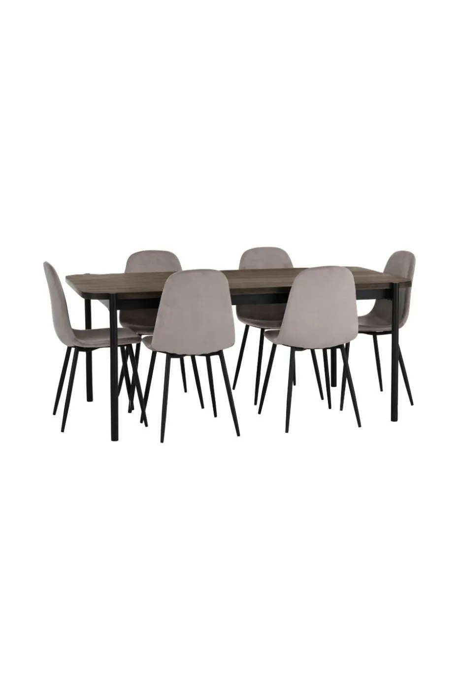 Ellos Home Spisegruppe Gilda med bord 180x90 cm + 6 stoler