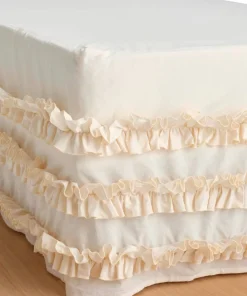 Ellos Sengekappe Juliette Curve Frill i vasket bomull 60 cm