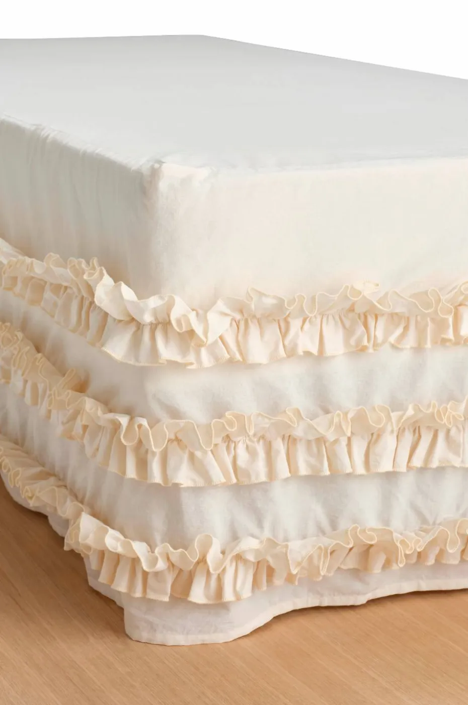 Ellos Sengekappe Juliette Curve Frill i vasket bomull 60 cm