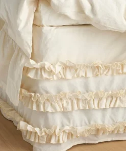 Ellos Sengekappe Juliette Curve Frill i vasket bomull 60 cm