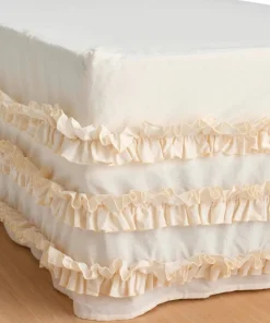 Ellos Sengekappe Juliette Curve Frill i vasket bomull 52 cm