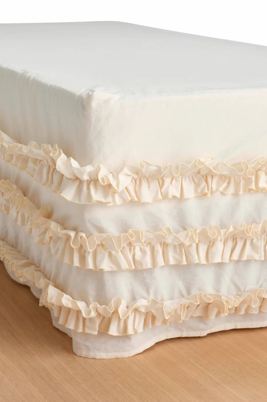 Ellos Sengekappe Juliette Curve Frill i vasket bomull 52 cm