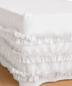Ellos Sengekappe Juliette Curve Frill i vasket bomull 60 cm