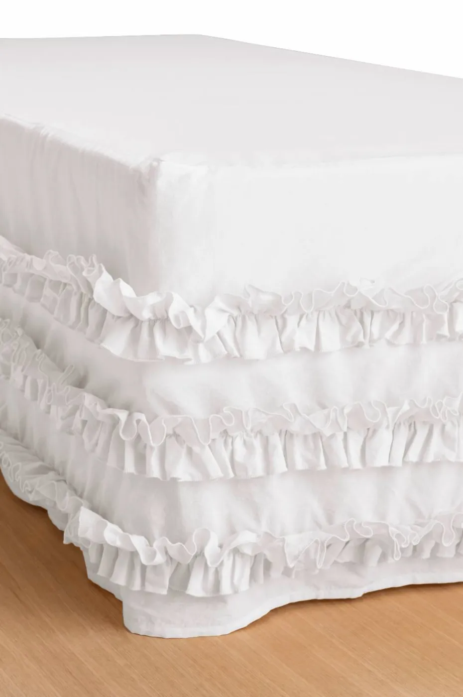 Ellos Sengekappe Juliette Curve Frill i vasket bomull 60 cm