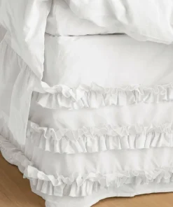 Ellos Sengekappe Juliette Curve Frill i vasket bomull 60 cm