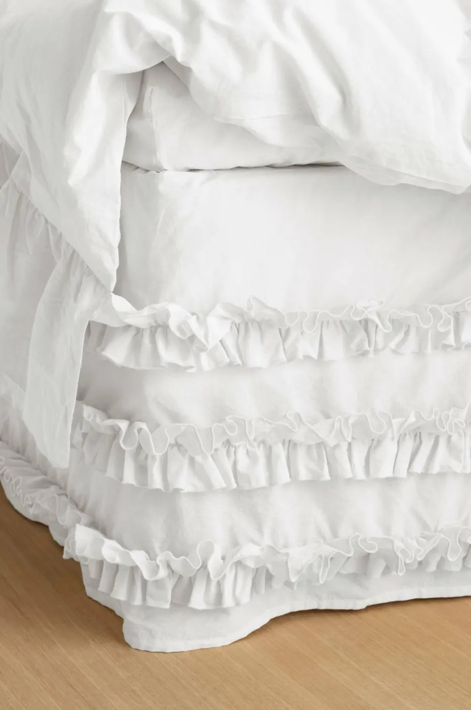Ellos Sengekappe Juliette Curve Frill i vasket bomull 60 cm
