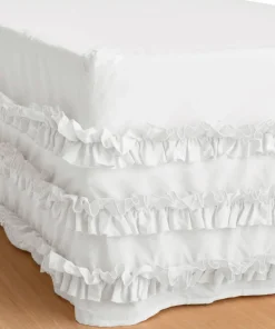 Ellos Sengekappe Juliette Curve Frill i vasket bomull 52 cm