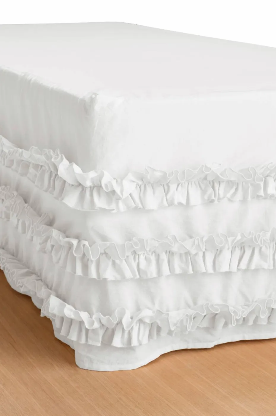 Ellos Sengekappe Juliette Curve Frill i vasket bomull 52 cm