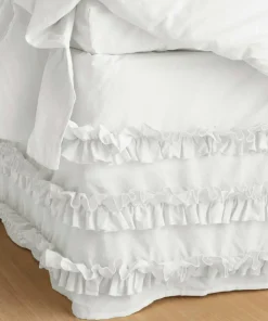 Ellos Sengekappe Juliette Curve Frill i vasket bomull 52 cm