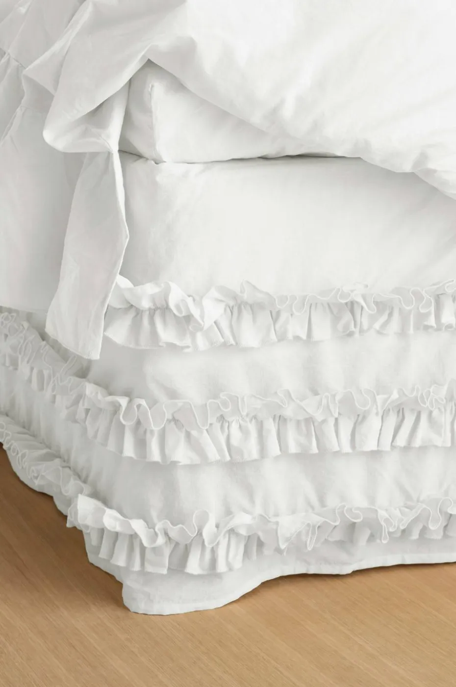 Ellos Sengekappe Juliette Curve Frill i vasket bomull 52 cm