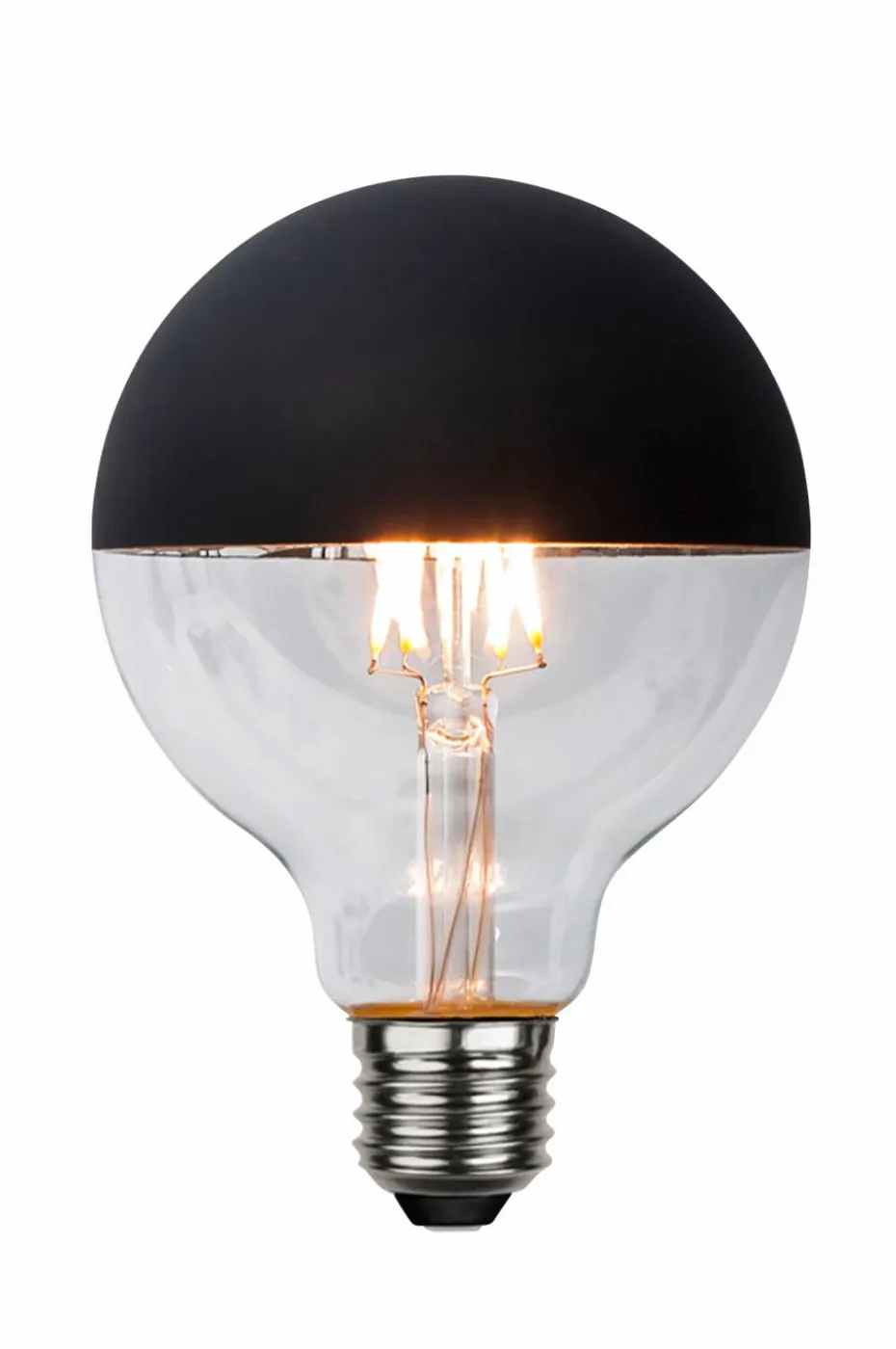 Globen Lighting Lyspære E27 LED Kule 95 mm Toppforspeilet Svart 2,8W