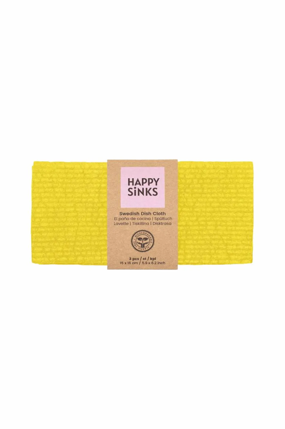 HAPPY SiNKS Svensk Oppvaskklut-sett 3-p