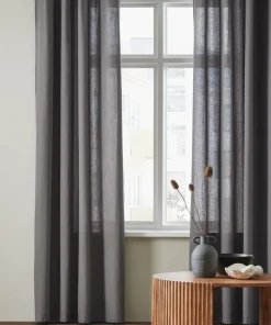 &Home 2-pk gardinlengder med maljer, i halvpanama