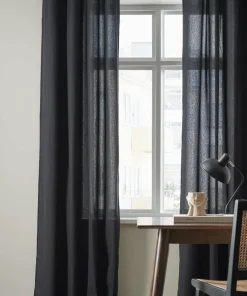 &Home 2-pk gardinlengder med maljer, i halvpanama