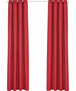 &Home 2-pk gardinlengder med maljer, i halvpanama
