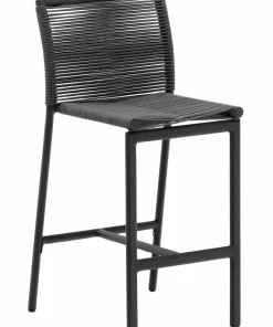 Kave Home Culip utendørs krakk laget av tauverk og hvit aluminium, 65 cm