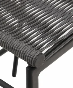 Kave Home Culip utendørs krakk laget av tauverk og hvit aluminium, 65 cm